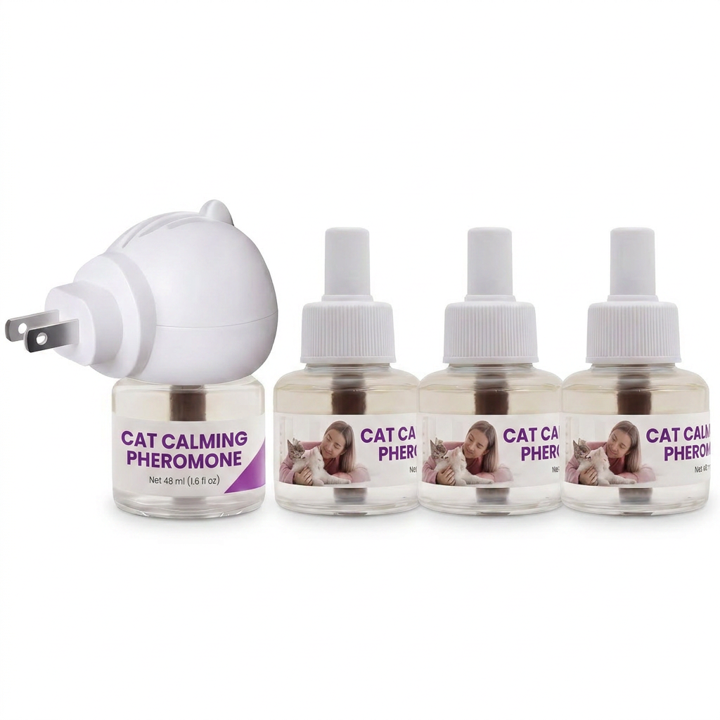PurrEase Calming Bundle — Diffuser + 2 Refills + FREE 30-Day Refill (Most Popular)