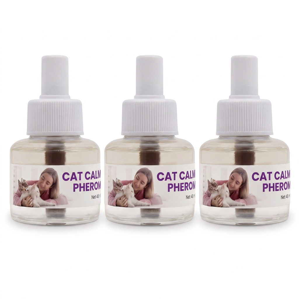 Cat Calming Pheromone Diffuser Refill — 3-Pack (3 × 48 ml, 90 Days)