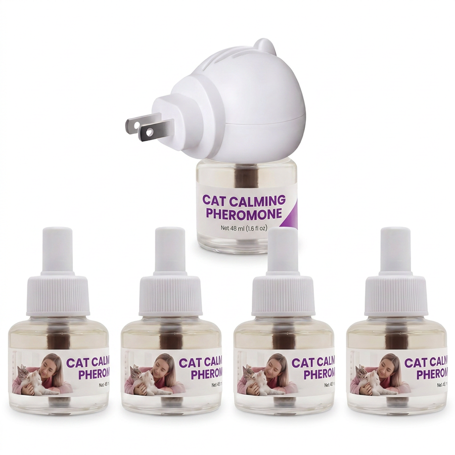 PurrEase Calming Bundle — Diffuser + 3 Refills + FREE 30-Day Refill